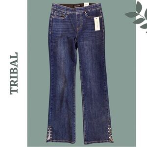 Tribal Jean Audrey Mid Rise Pull On Microflare Bluemoon Copper Hem
Detail Size 2